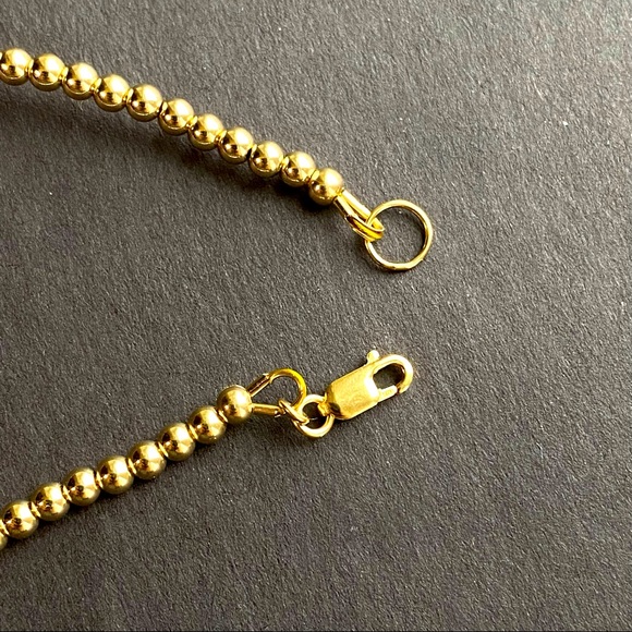 14k Gold Filled Beaded Necklace Choker - Picture 4 of 4